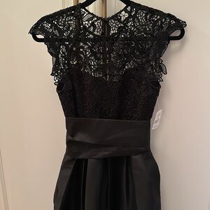 Shoshana Midnight Elegant Black Midi Dress Fit & Flare, pockets, NWT 2 (fit 4)